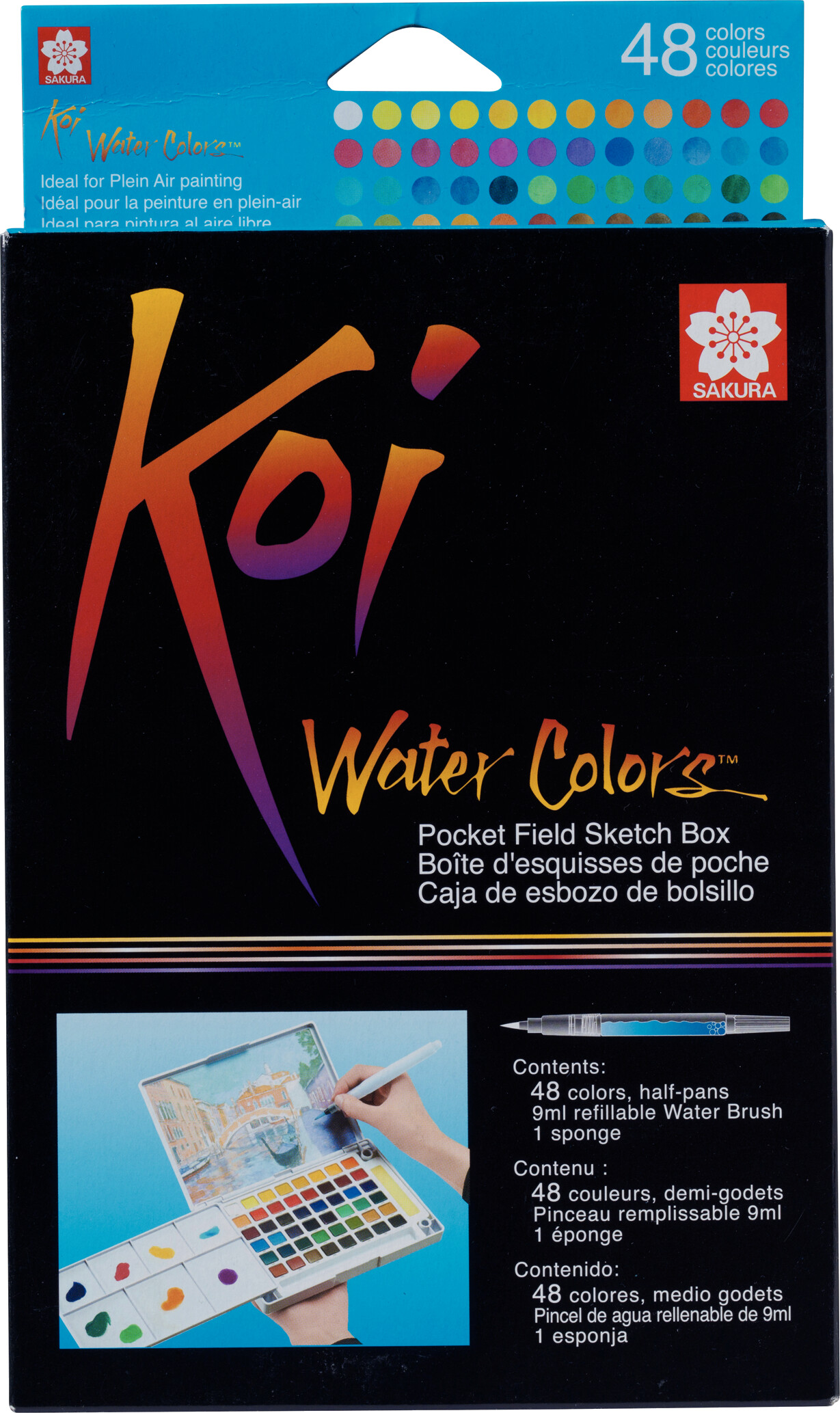 Sakura Koi Water Colors Pocket Field Sketch Box | 48 halve napjes