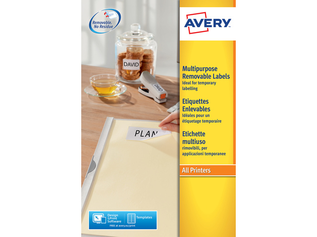 Etiket Avery ILK 210x297mm wit NP doos 25 vel 1 etiket per ve