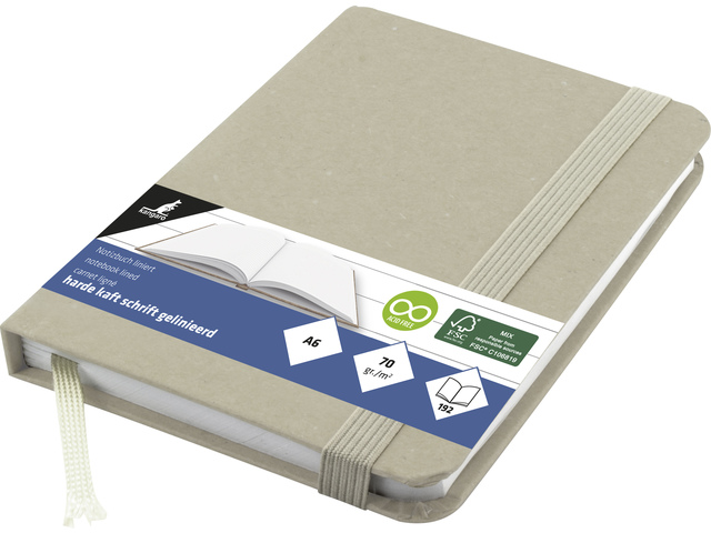 Notitieboek Kangaro kraft A6 96 vel, 70 gram, gelinieerd