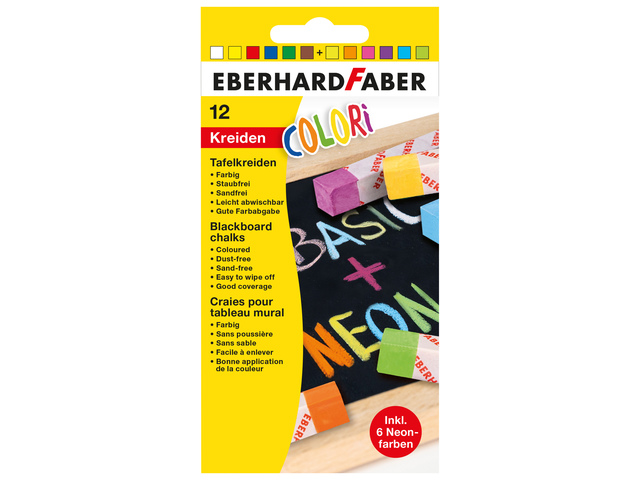 Bordkrijt EFA vierkant ass. 12st. neon en standaard