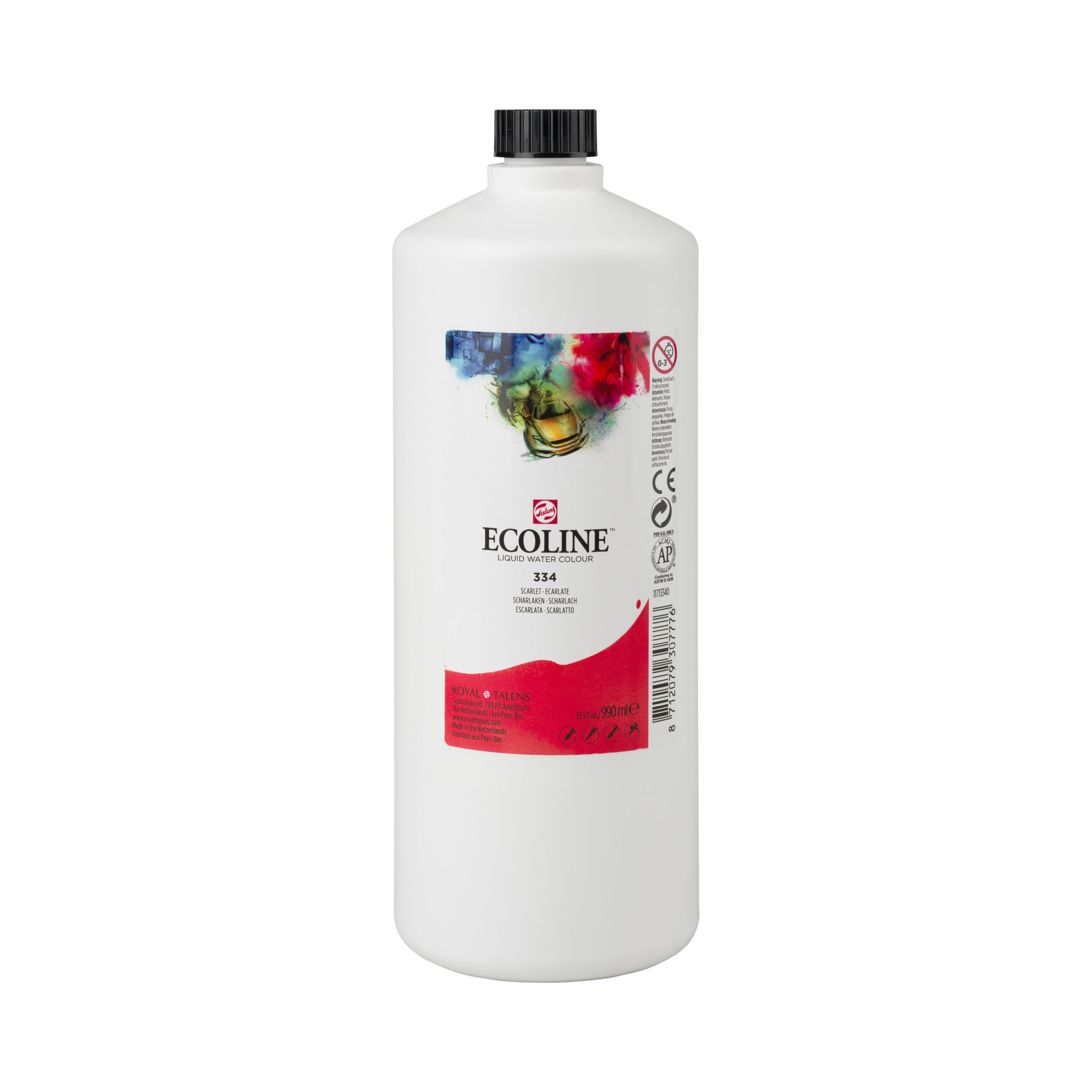 Ecoline Vloeibare Waterverf Fles 990 ml Scharlaken 334