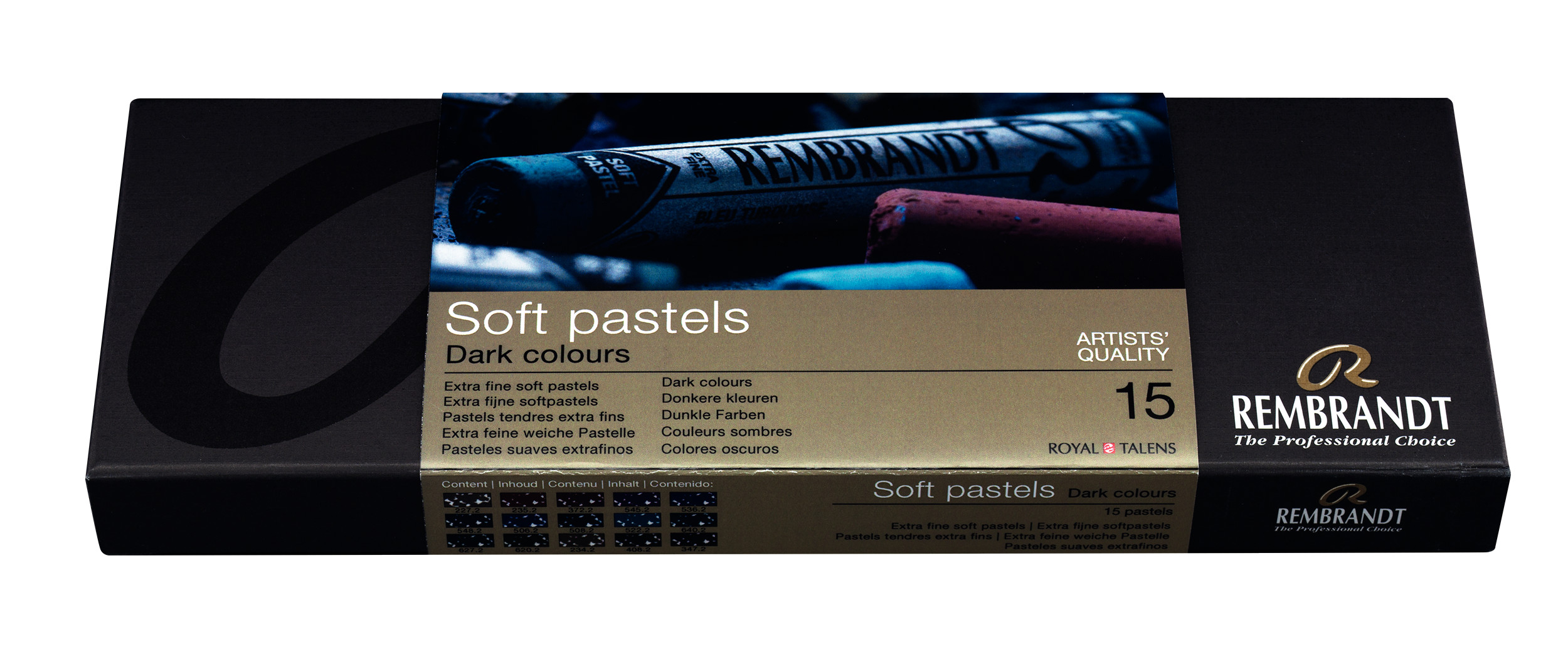 Rembrandt Soft pastel set Donkere Kleuren | 15 hele pastels