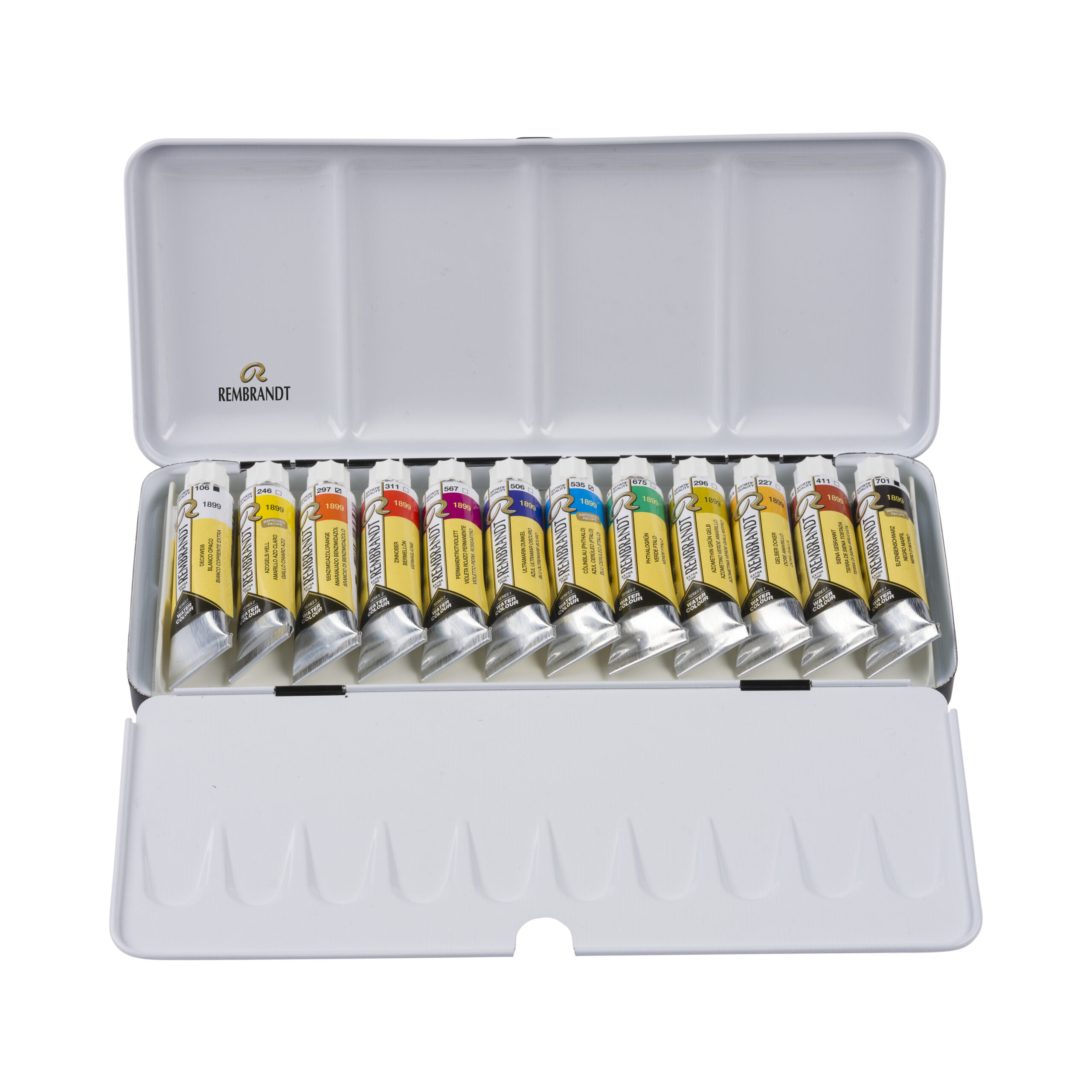 Rembrandt Aquarelverf metalen set Portretselectie | 12 x 10 ml tubes