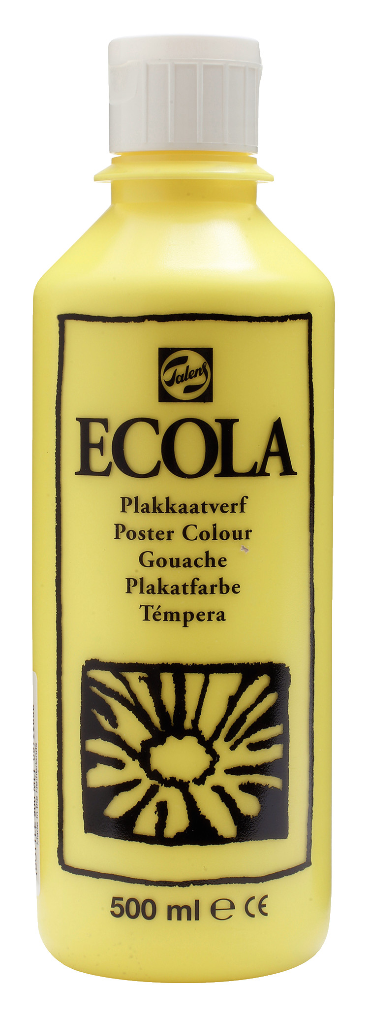 Ecola Plakkaatverf Fles 500 ml Citroengeel (Primair) 205