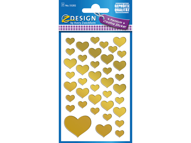 Papieretiket Z-design Creative pakje a 2 vel gouden hart