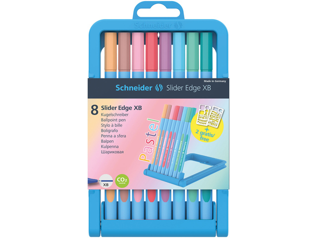 Balpen Schneider Slider Edge XB Box 8-pieces Pastel