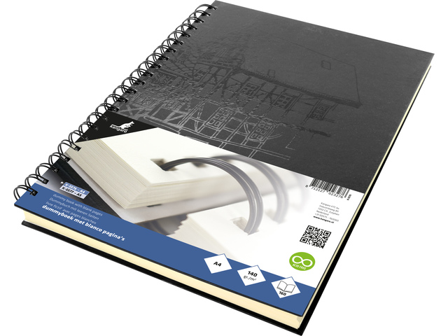 Dummyboek Kangaro A4 blanco,Wire-o, hard cover, zwa