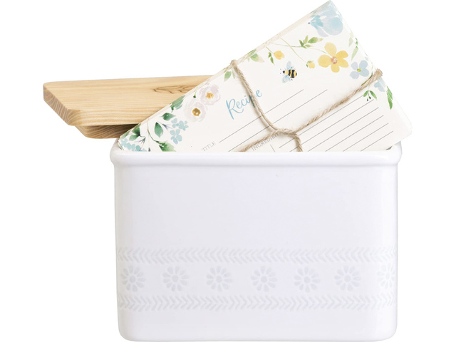 Giftset Eccolo HL receptenbox Floral met 50 kaarten incl.