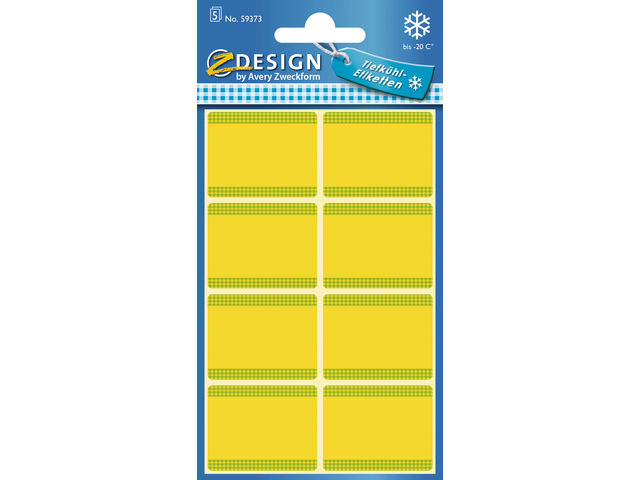Diepvriesetiket Z-design Home 36x28mm geel pakje a 40 et.