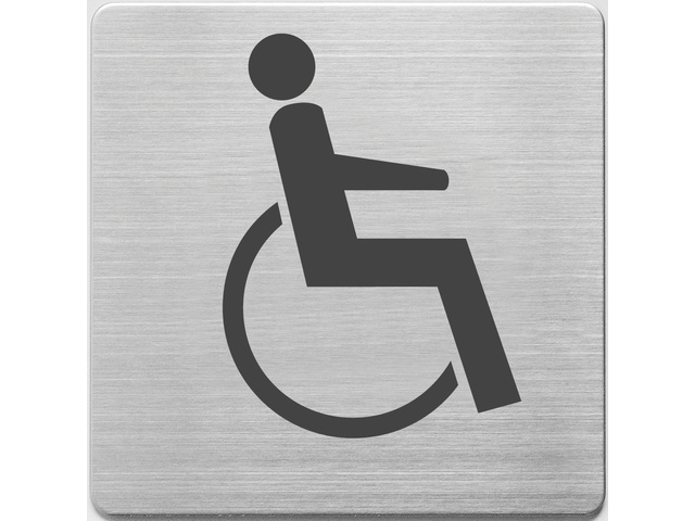 Pictogram Alco 90x90x1mm RVS - WC gehandicapten -