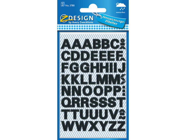 Letteretiket Z-design Home zwart 2 vel watervast - AV-3780