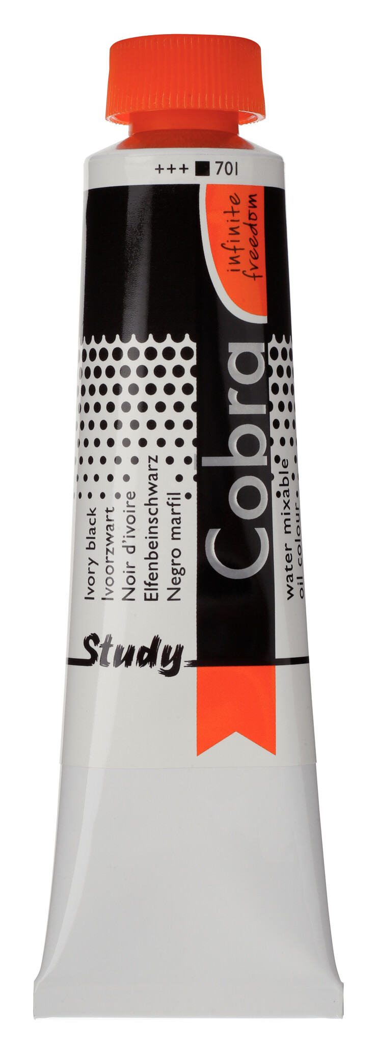 Cobra Study Water Vermengbare Olieverf Tube 40 ml Ivoorzwart 701