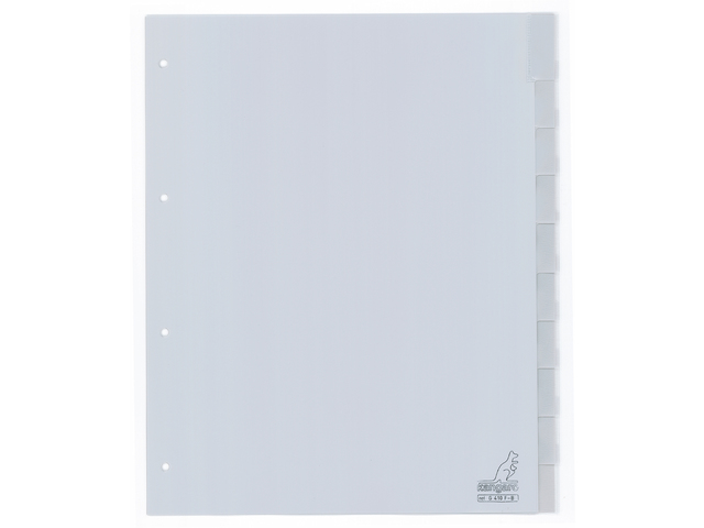 Tabblad Kangaro A4 venster PP 120 micron 4r 10dlg grijs