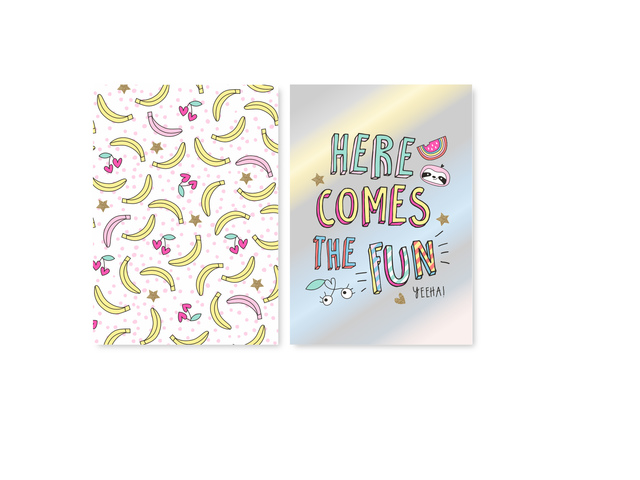 Schrift Summer fun A4 lijn 2 assorti, wordt per stuk gele