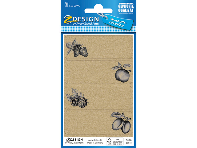 Huishoudetiket Z-design Home pakje a 2 vel vruchten