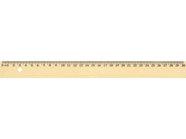 Liniaal Westcott 30cm hout met metaalinleg ongelakt