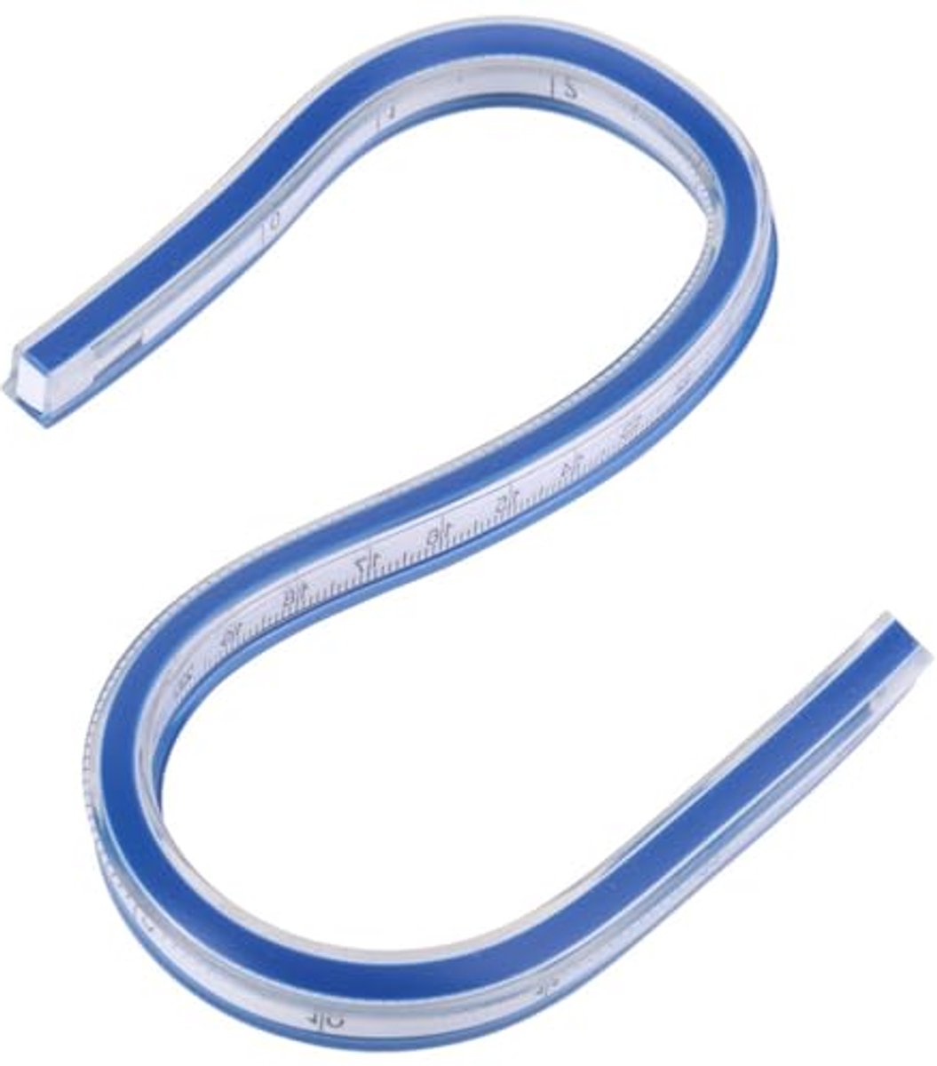 Flexibele Curve Liniaal 30 cm – Dubbelzijdig Kunststof