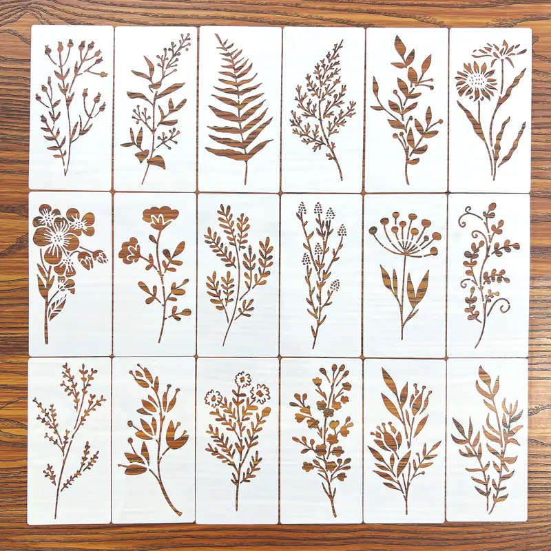 18-delige DIY Bloemenschilderij Sjablonen