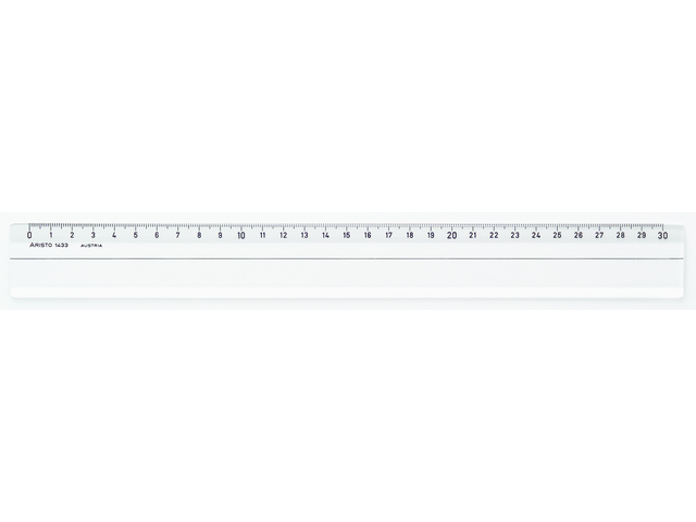 Liniaal Aristo 30cm glas- helder plexiglas