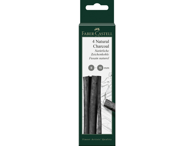 Houtskool FC Pitt Monochromos 9-15mm in hangdoosje 4 stuks