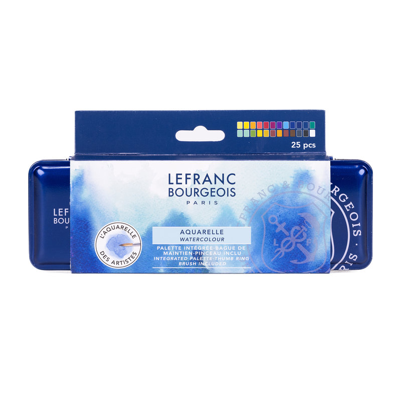 Lefranc Bourgeois Aquarel Set 25 Kleuren met penseel