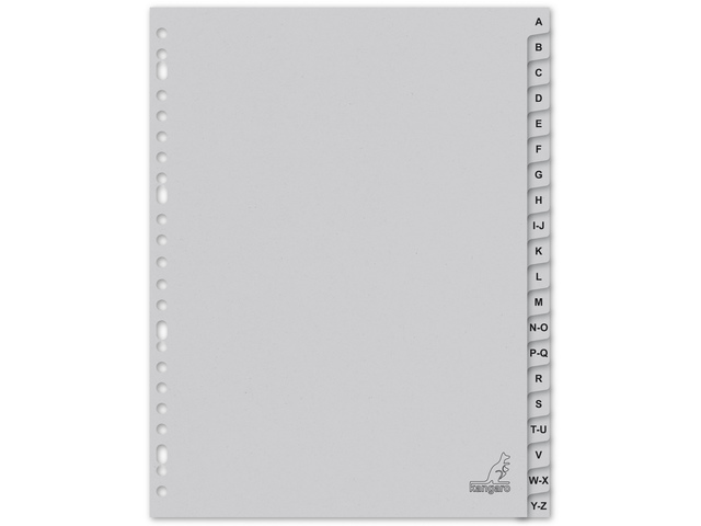 Tabblad ECO Kangaro A4 letters 180gr grijs karton 23r 20dlg F - K420AZMB