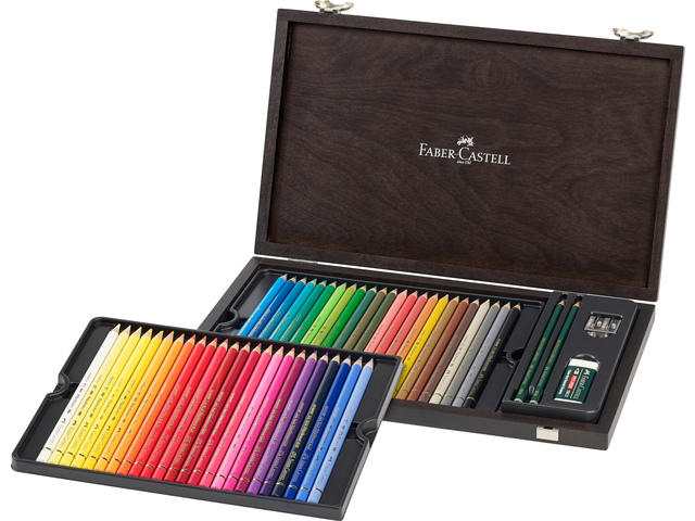 Kleurpotlood Faber-Castell Polychromos assorti kist á 48 stuks met accessoires