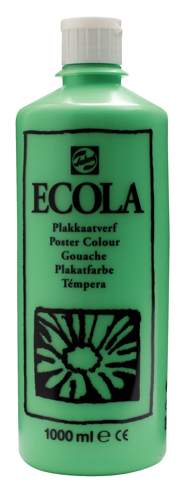Ecola Plakkaatverf Fles 1000 ml Lichtgroen 601