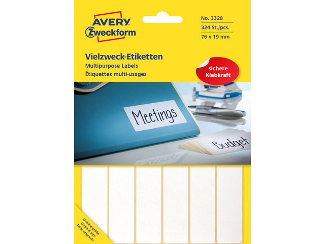 Etiket Zweckform 76x19mm wit pakje a 324 etiketjes