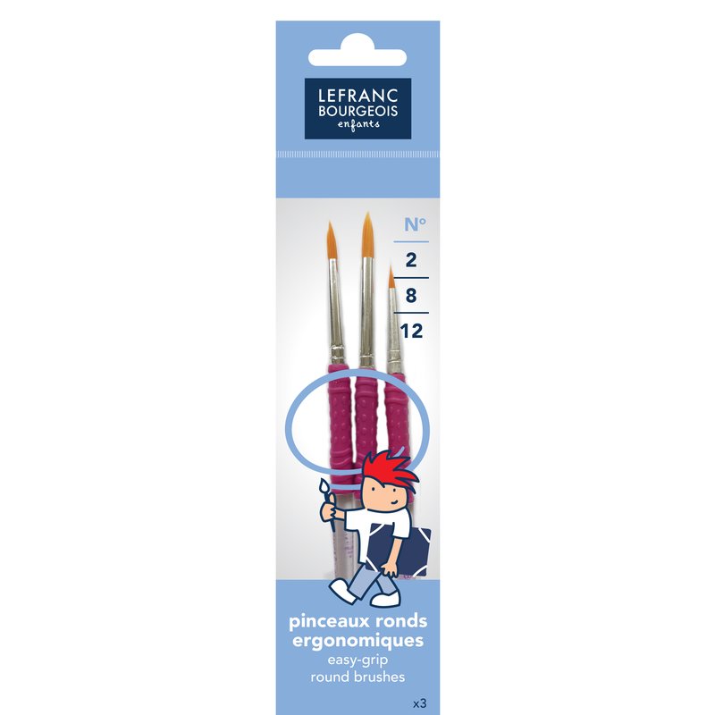Lefranc Bourgeois Education Penselenset Filament "Grippy" Rond No 2/8/12