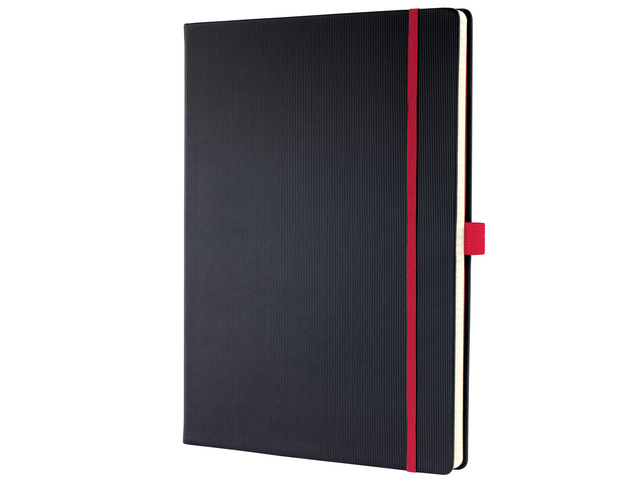 Notitieboek Conceptum A4 Red Edition zwart 5mm ruit HC