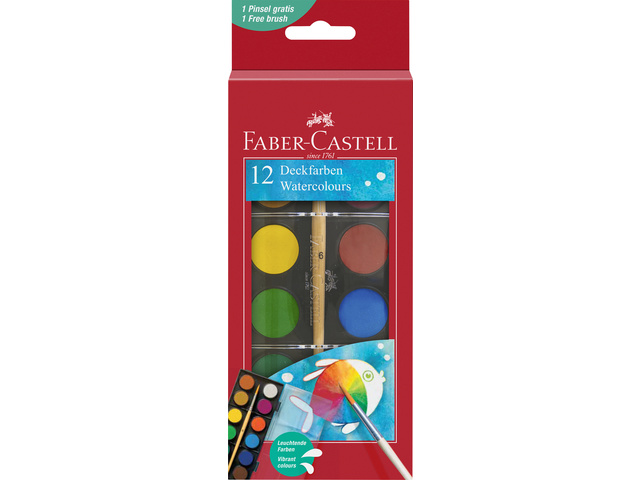 Waterverfdoos FC 12 kleuren (diameter 24mm) incl.