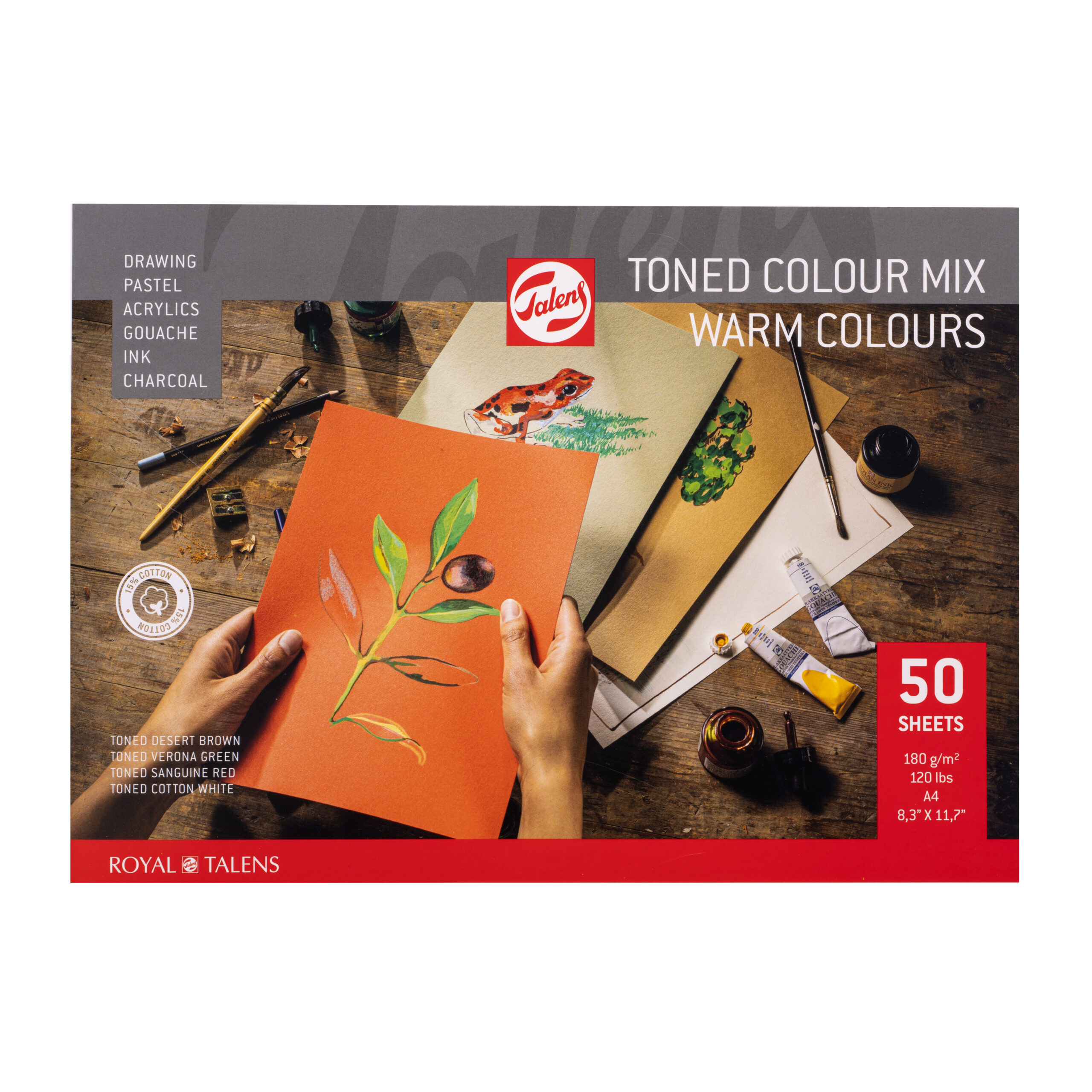 Talens Toned Paper mix warm A4 180 g 50 Vellen