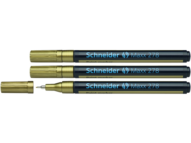 Lakmarker Schneider Maxx 278 0,8 mm goud set van 3