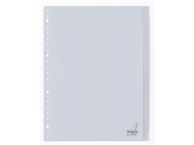 Tabblad Kangaro A4 venster PP 120 micron 23r. 15dlg grijs