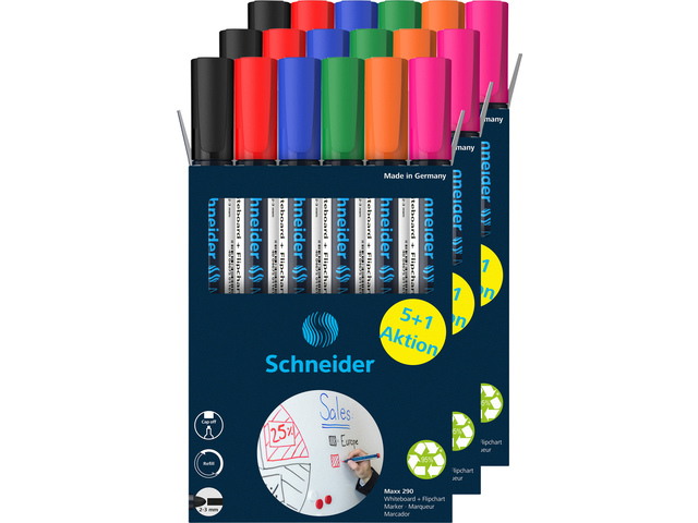 Boardmarker Schneider Maxx 290 ass. krimp á 3 sets van 5+1