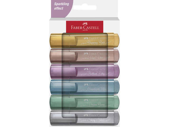 Tekstmarker FC 46 metallic 6st. goud, zilver, roze, ruby,