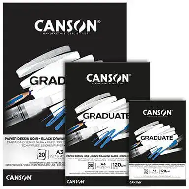 Canson Graduate zwart papierblok 120 g/m² – 20 pagina’s