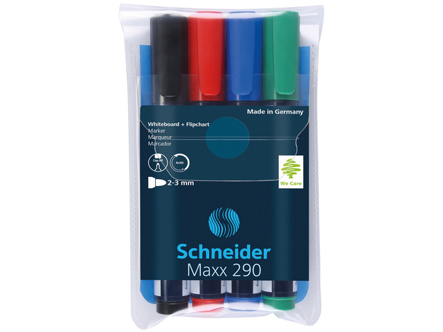 Boardmarker Schneider Maxx 290 assorti etui a 4st.