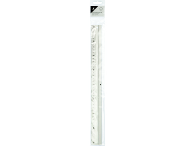 Liniaal Kangaro alumin. 40cm met rubber inleg in hang etui