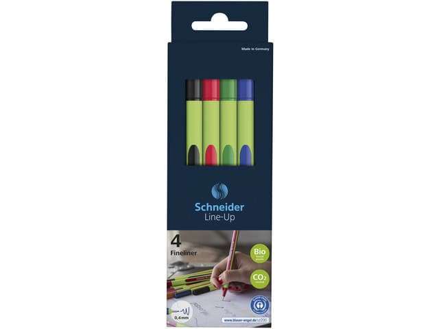 Fineliner Schneider line-up doos 4 stuks