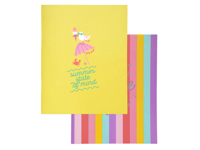 Schrift Beach Happy A5 lijn pak a 4 stuks assorti kleuren