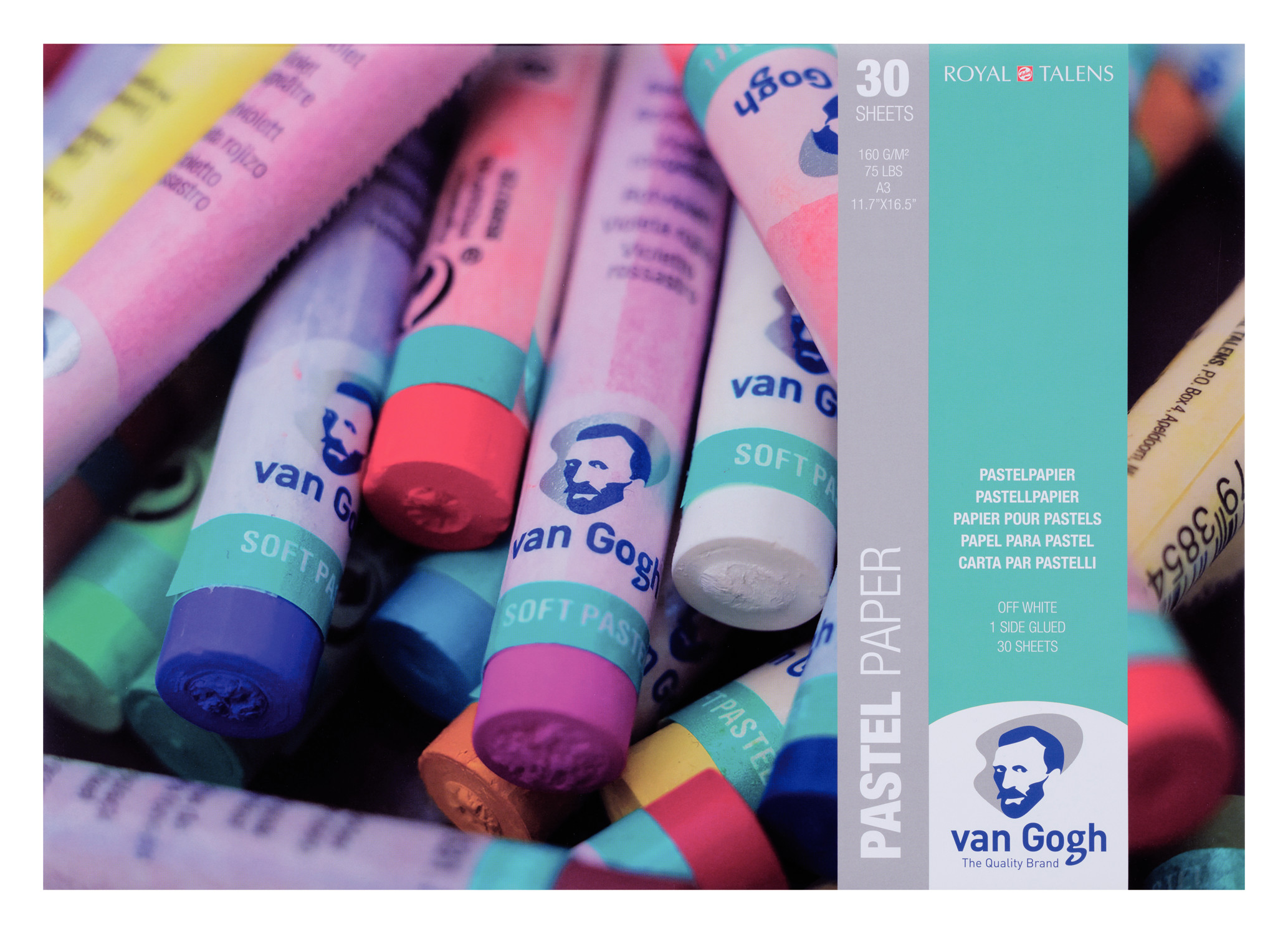 Van Gogh Blok met pastelpapier 30 vellen in gebroken wit 160 g formaat 42 x 29,7 cm (A3)