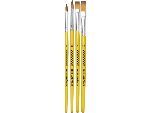 Penselenset EFA 4 stuks synthetisch maat 4-6-8-12