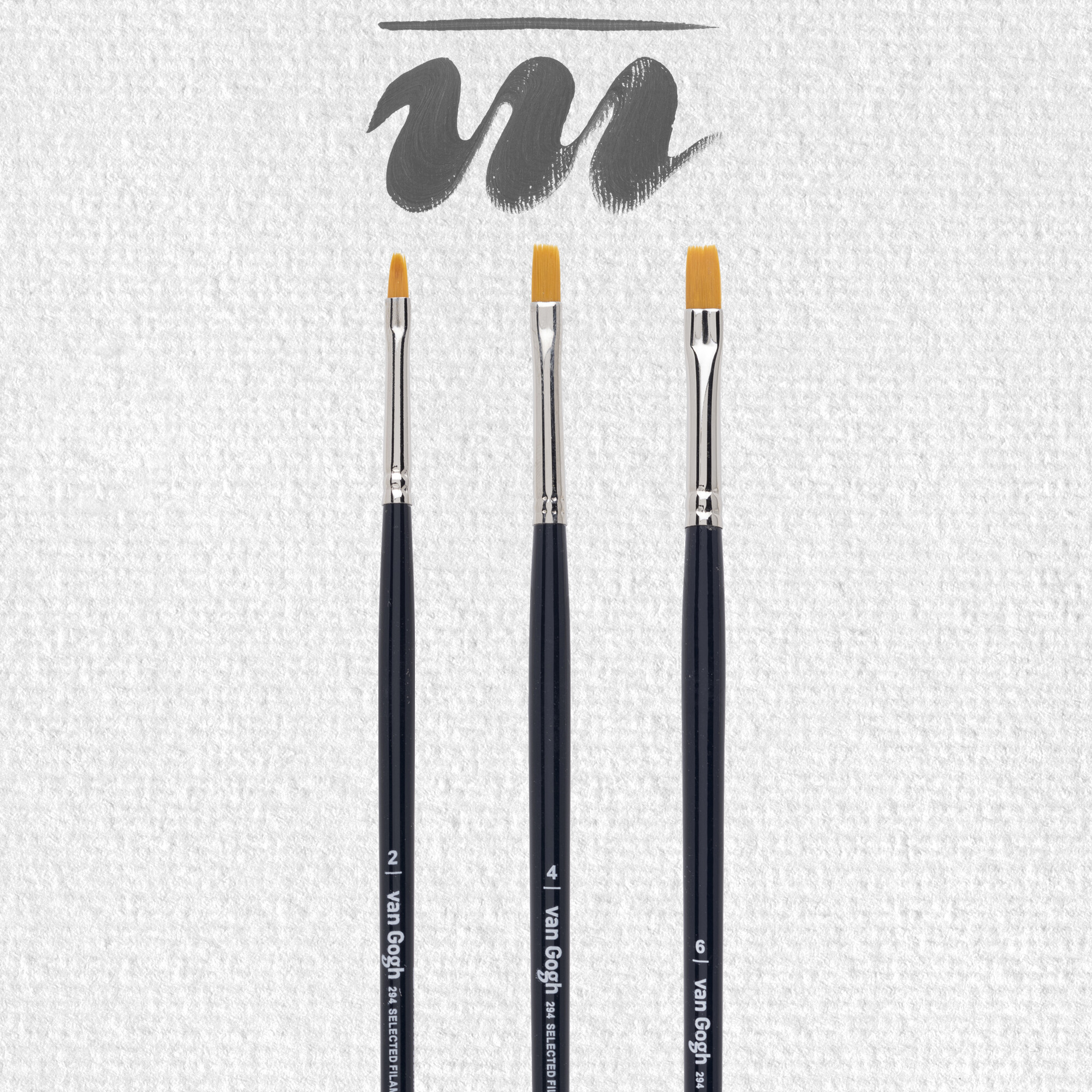 Van Gogh Penseel voor olie- en acrylverf, 3-delige set, serie 294 nr. 2-4-6