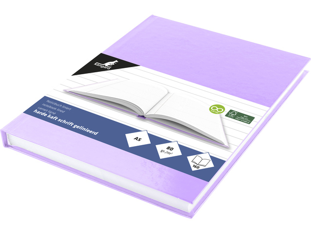Schrift Kangaro A5 HC pastel violet lijn 80 vel 80 grams