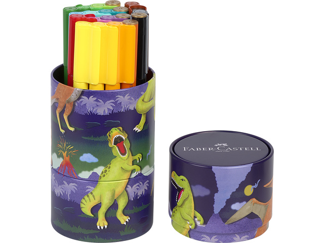 Viltstift FC Connector Dino in draaiblik 20 stuks
