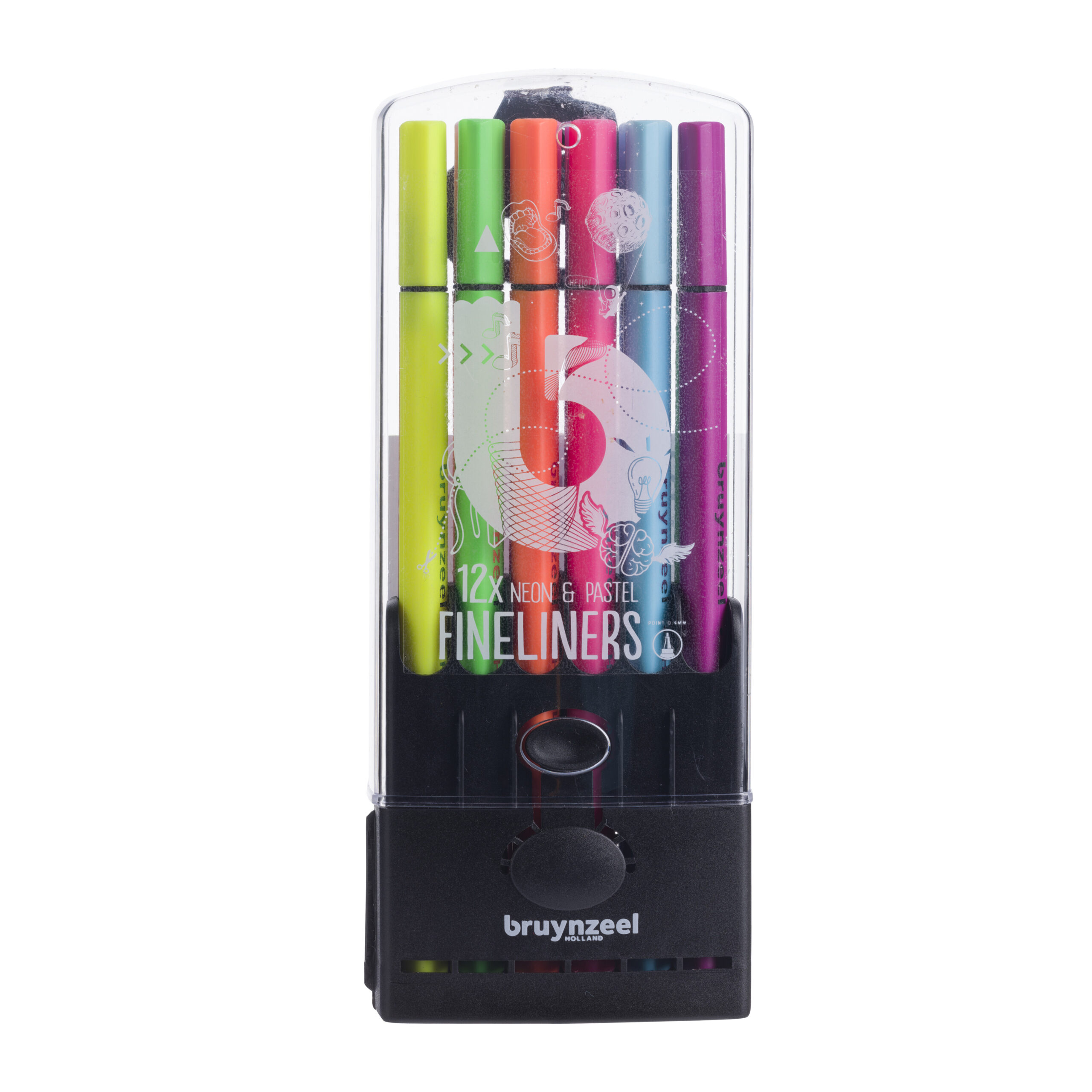 Bruynzeel Fineliner set neon & pastel | 12 kleuren