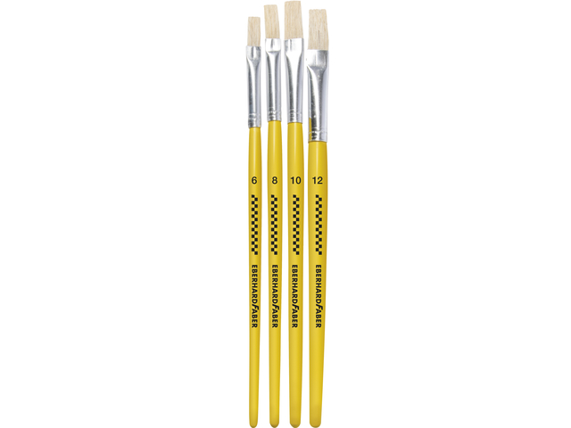 Penselenset EFA 4 stuks varkenshaar maat 6-8-10-12