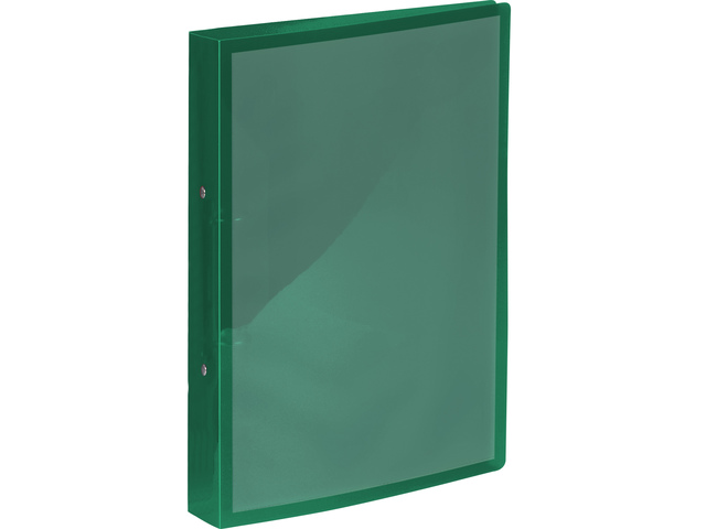 Presentatieringband PP Kangaro 25mm transparant groen 2 rings